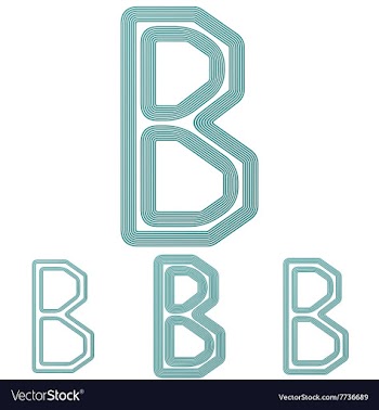 Teal b letter logo design set vector image
