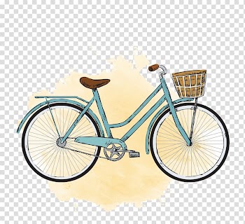 Teal beach bicycle , City bicycle Watercolor painting Vintage clothing, Cartoon bicycle transparent background PNG clipart