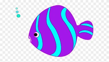 Teal Fish Cliparts - Fish Clipart Purple