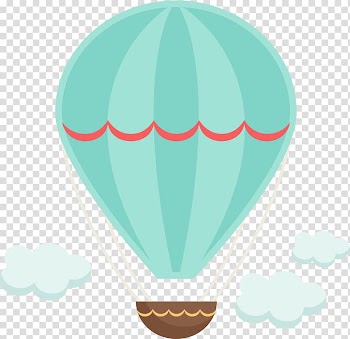Teal hot air balloon illustration, Hot air balloon Scrapbooking , parachute transparent background PNG clipart