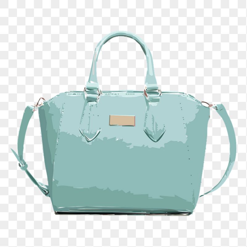 Teal leather png handbag sticker, | Free PNG - rawpixel