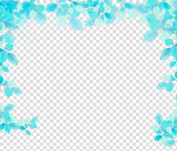 Teal leaves border illustration, Leaf, Leaves Border transparent background PNG clipart
