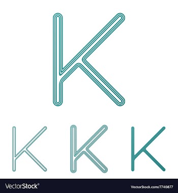 Teal letter k logo design set vector image