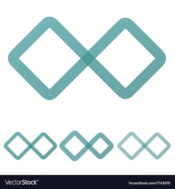 Teal line infinite logo design set vector image