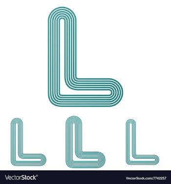 Teal line l logo design set vector image