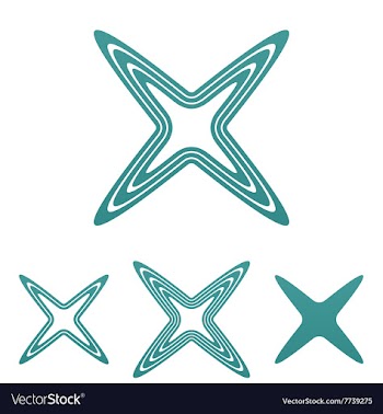 Teal line reject logo design set vector image