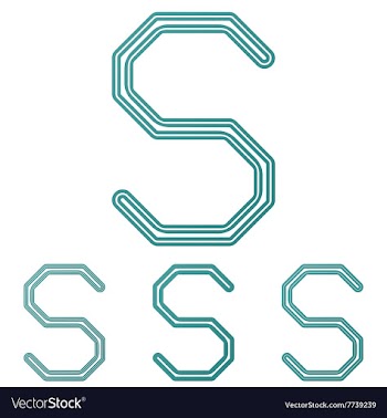Teal line s logo design set vector image