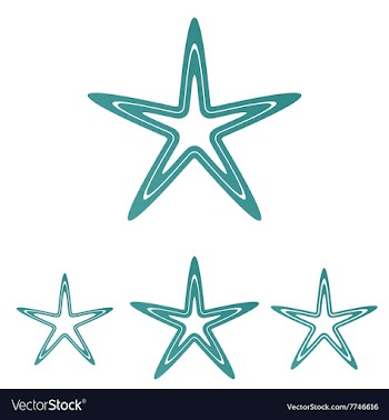 Teal line star logo design set vector image