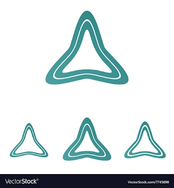 Teal line triangle logo design set vector image