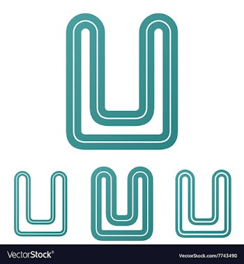 Teal line u logo design set vector image