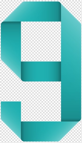 Teal number 9 , Newton Red Ribbon Blue ribbon Restaurant, Ribbon Number Nine transparent background PNG clipart