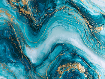 Teal Ocean Wave Abstract Resin Art