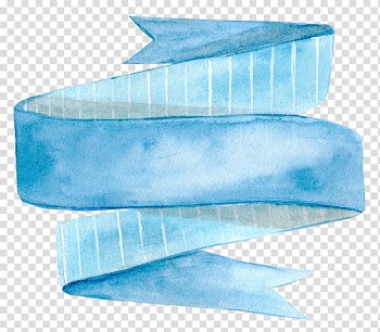 Teal ribbon illustration, Watercolor painting , Ribbon transparent background PNG clipart