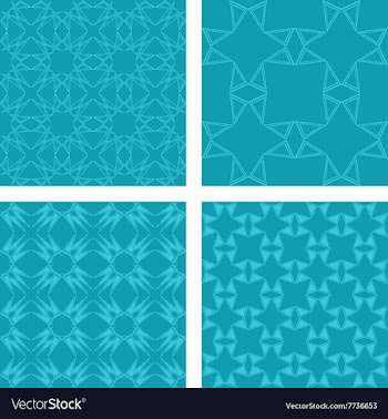 Teal seamless pattern background set vector image