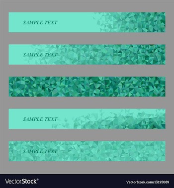 Teal triangle web banner template design set vector image
