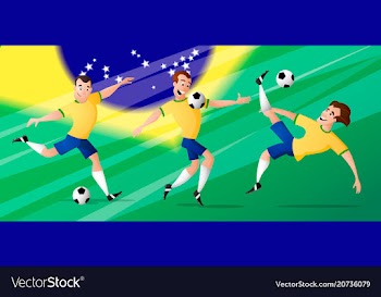 Team brazil football soccer players set vector image