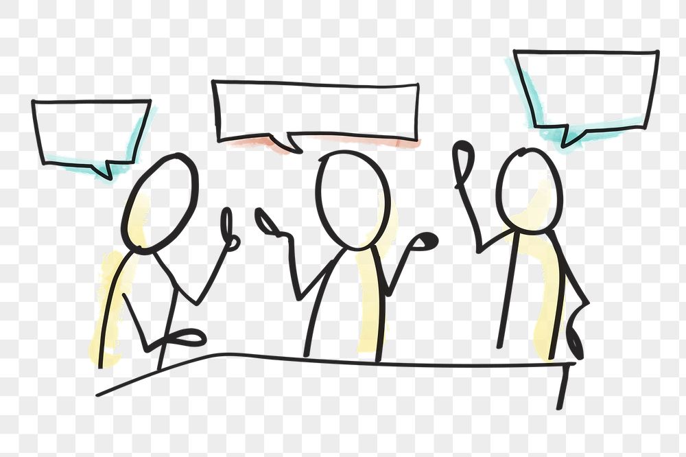 Team meeting png, communication doodle | Free PNG - rawpixel