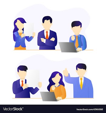 team teamwork men and women in strict suits