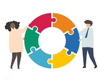 Teamwork connecting jigsaw puzzle piece | Free stock vector - 450025