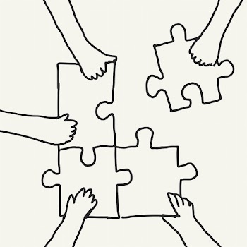 Teamwork doodle, hands connecting puzzle… | Free stock illustration | High Resolution graphic