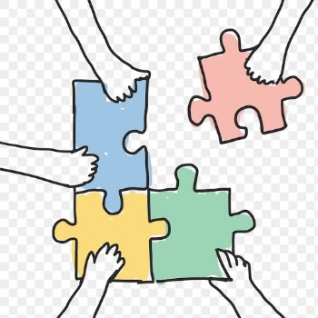 Teamwork png doodle hands connecting puzzle… | Free stock illustration | High Resolution graphic