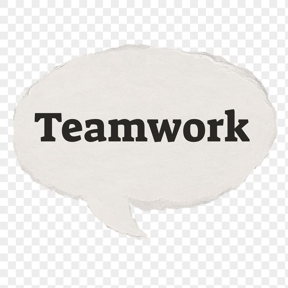 Teamwork png typography paper speech | Free PNG - rawpixel