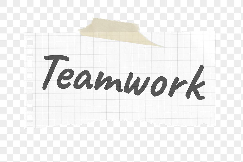 Teamwork png typography ripped note | Free PNG - rawpixel