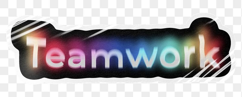 Teamwork png word sticker, neon | Free PNG - rawpixel
