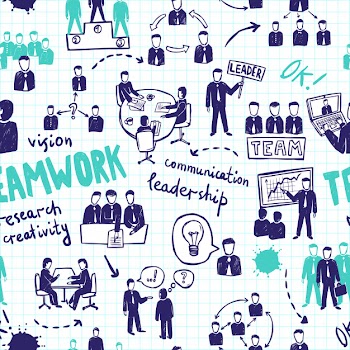 Teamwork seamless pattern