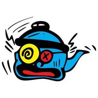 teapot character cartoon illustration Free Vector