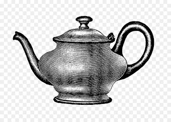 Teapot Kettle Digital stamp Ceramic - Retro Teapot 