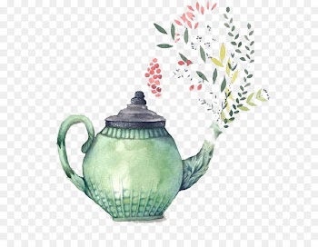 Teapot Watercolor painting Bridal shower Teacup - Hand painted watercolor teapot 