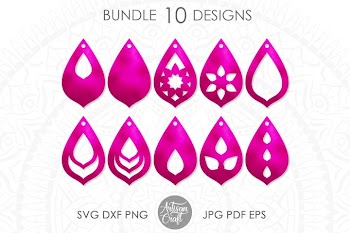 Teardrop earrings,SVG, cut file, leather earrings SVG