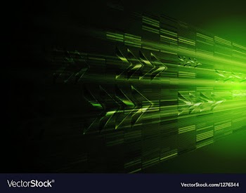 Tech green motion design with arrows vector image