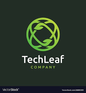 Tech leaf logo design vector image