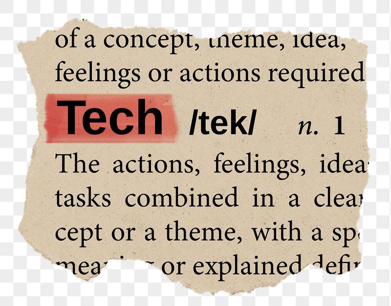 Tech png word sticker, torn | Free PNG - rawpixel