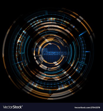 Tech round lighting colors motion concept vector image