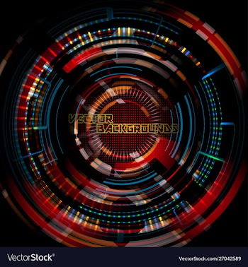 Tech round motion colors vector image