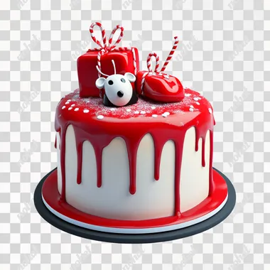 Tech Treat: A Festive Cake with a Mouse Topper