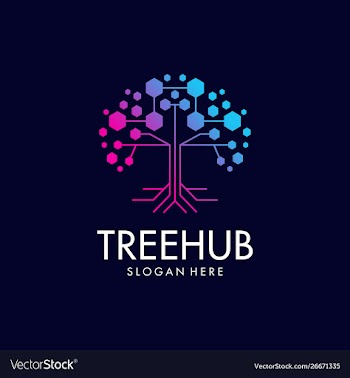 Tech tree digital logo design icon vector image