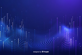 Technological falling particles dark background Free Vector