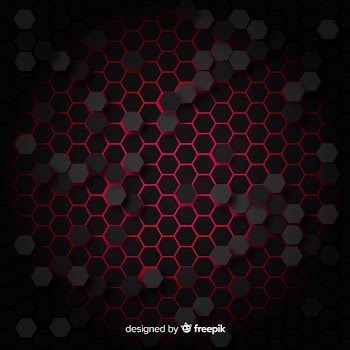 Technological honeycomb background in red Free Vector