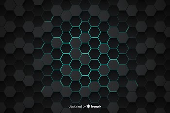 Technological honeycomb grey and blue background Free Vector