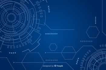 Technology background with abstract hud Free Vector