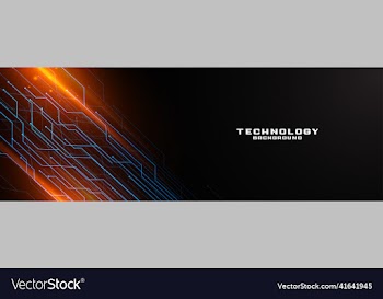 technology banner with circuit lines diagram