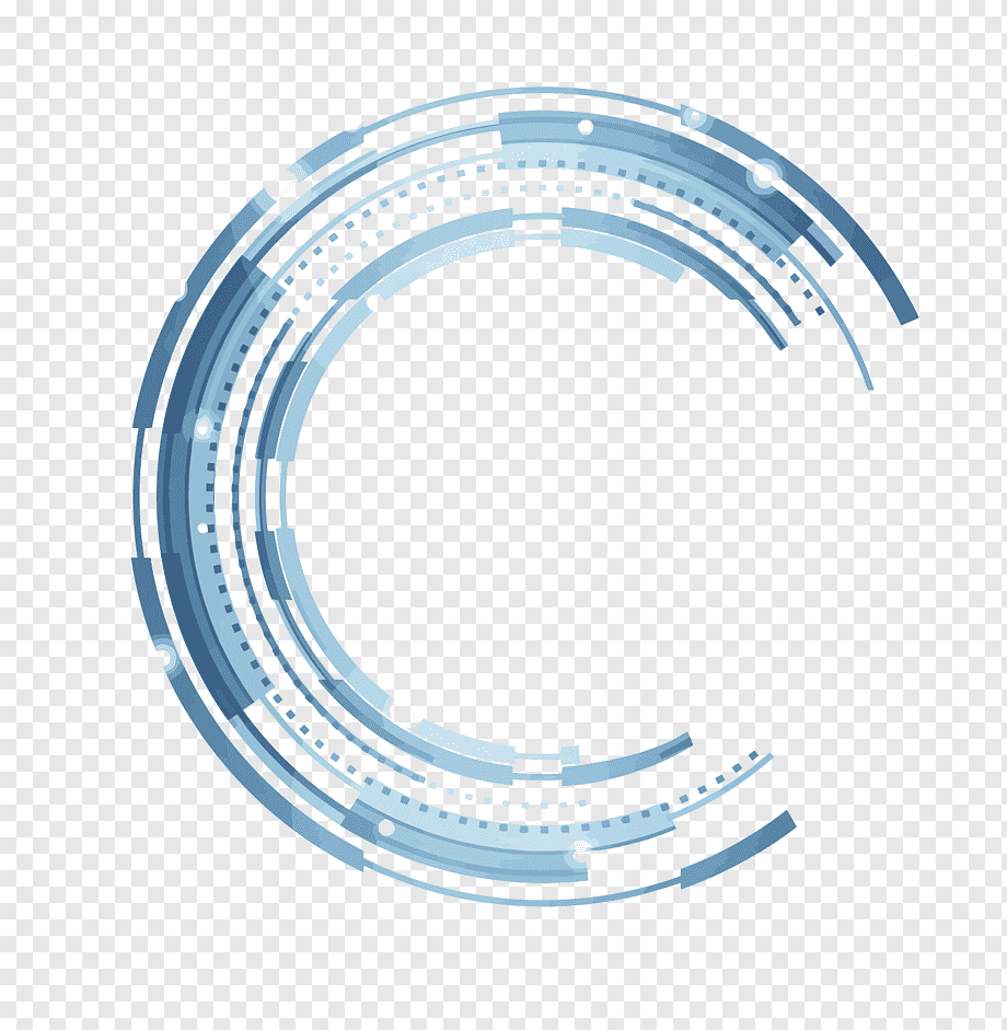 Technology Circle, technology wind semicircle, blue, png Material, angle png