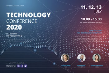 Technology conference flyer template Free Vector