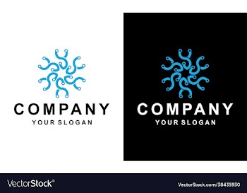 technology flower stethoscope logo design