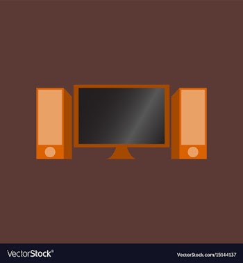 Technology gadget in flat design computer speakers vector image