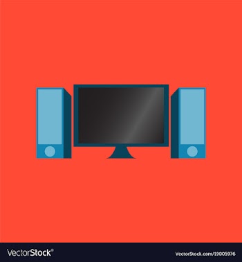 Technology gadget in flat design computer speakers vector image
